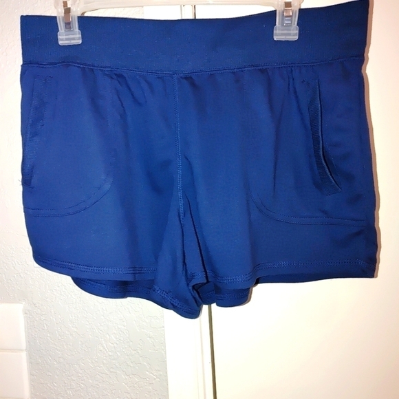 NWOT Athletic Works Navy Blue Elastic Waist Shorts w Pockets. Large - Picture 2 of 7